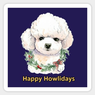 Happy Howlidays Bichon Frise Sticker